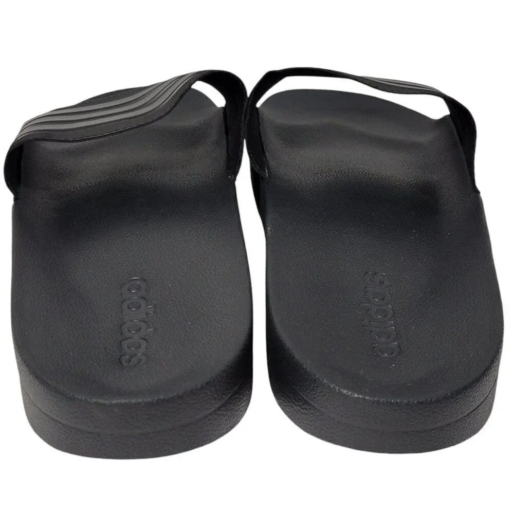 Adidas Adilette Slides Mens Size 18 Black 3 Stripe Shoes Sandals Beach Water NEW